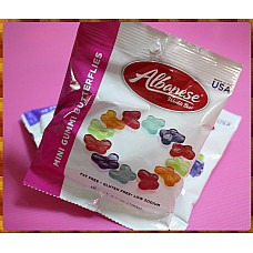 美國原裝ALbanese愛爾巴軟糖-超低熱量,超低麩質,超低鈉100g包蝴蝶造型