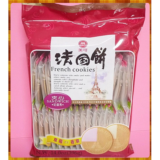 懷舊的法國酥草莓與香草雙口味396g家庭包