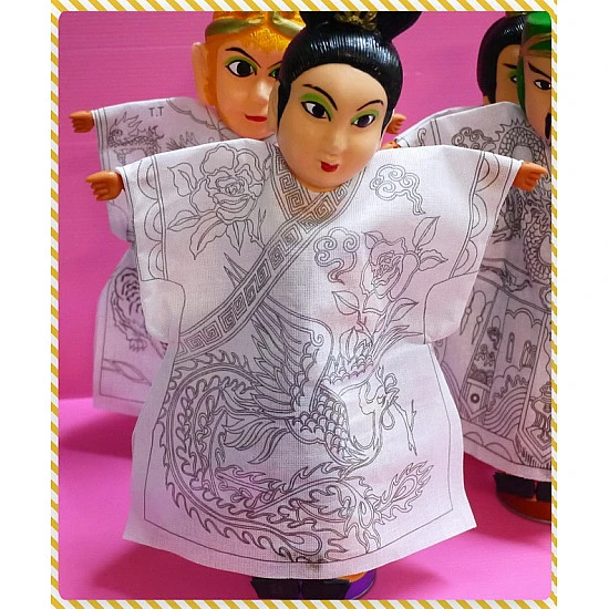 可彩繪衣服布袋戲戲偶(女姑娘)