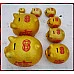 8吋(25公分)陶瓷金豬撲滿(粗金粒)