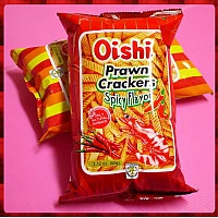 Oishi蝦條餅60g包辣味-使用真蝦漿原料-粗壯的烤蝦條 Oishi蝦條餅60g包辣味-使用真蝦漿原料-粗壯的烤蝦條