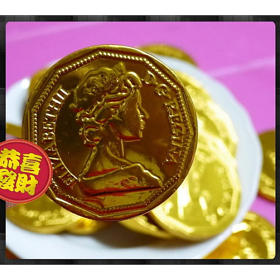 6公分仿女王金幣巧克力一公斤裝 6公分仿女王金幣巧克力一公斤裝